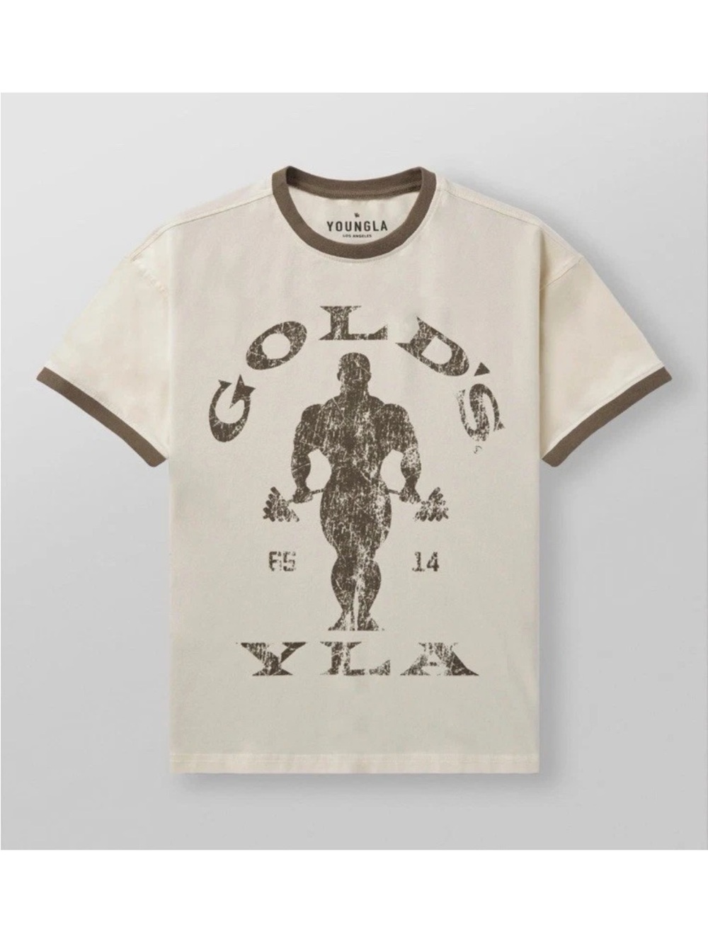 YoungLA 4009 - GOLDS GYM RINGER TEES
Color: Off-White
Medium